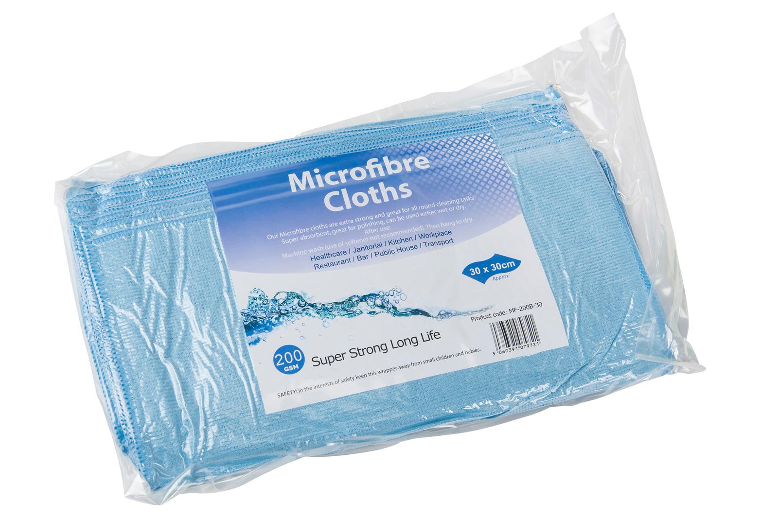 30cm x 30cm 200gsm Blue Micro Fiber Cloths