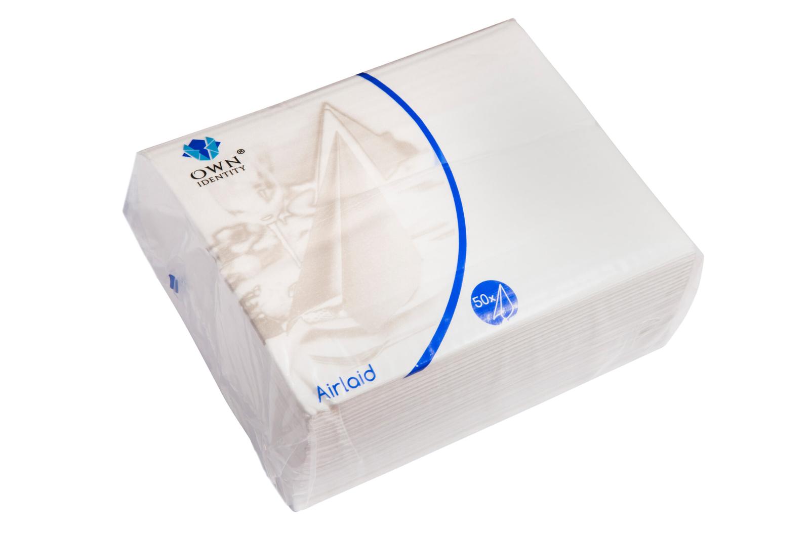 40cm x 32cm White Airlaid Hand Towels