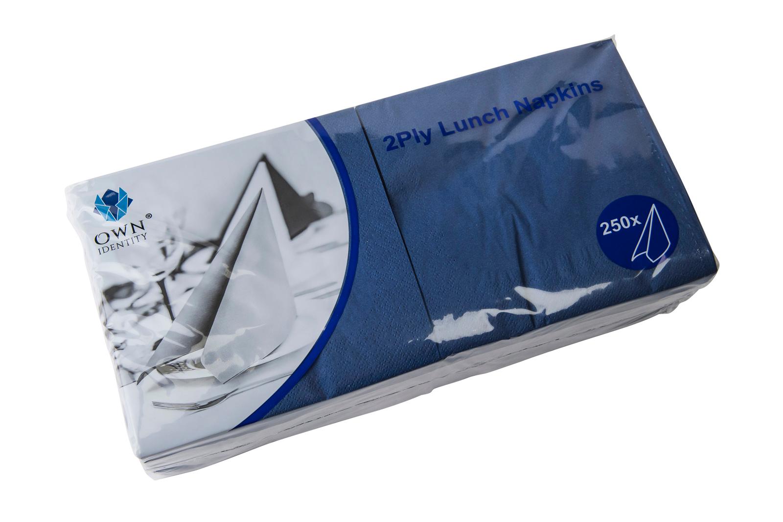 33CM X 33CM 2PLY 4 FOLD DARK BLUE NAPKINS