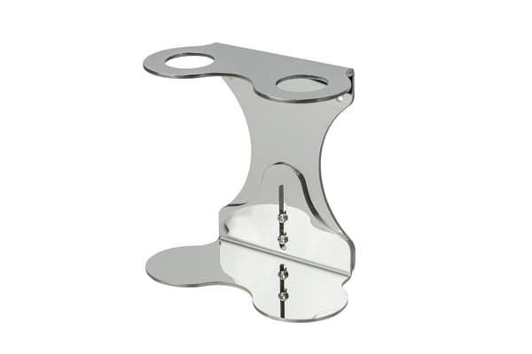 Syson & Ball Luxury Double Bottle Polished Stainless Steel Wall Mounted Bracket