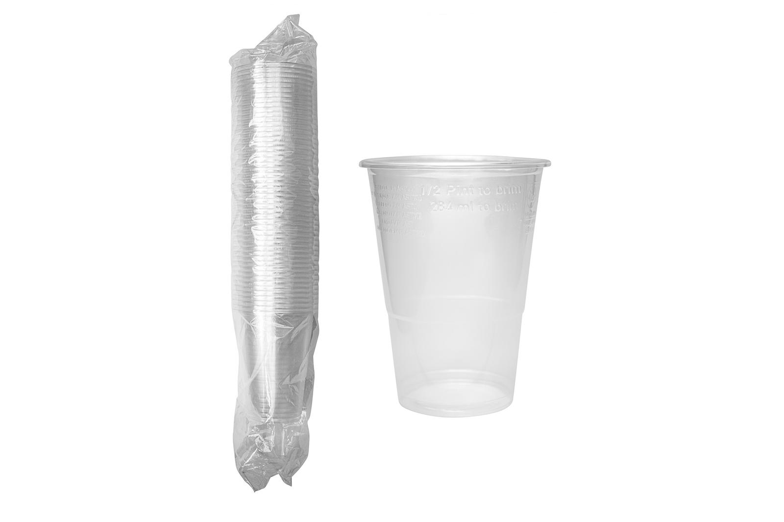 10oz CE Marked Clear PP Half Pint To Brim Plastics