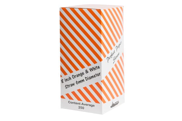 8INCH - ORANGE & WHITE STRIPPED