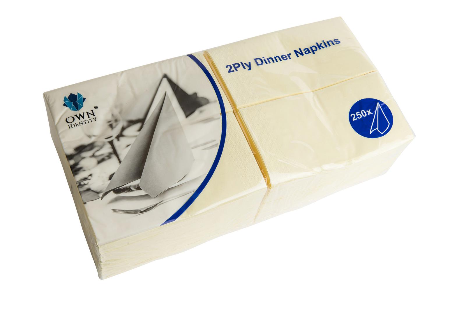 40CM X 40CM 2PLY 8 FOLD DEVON CREAM NAPKINS