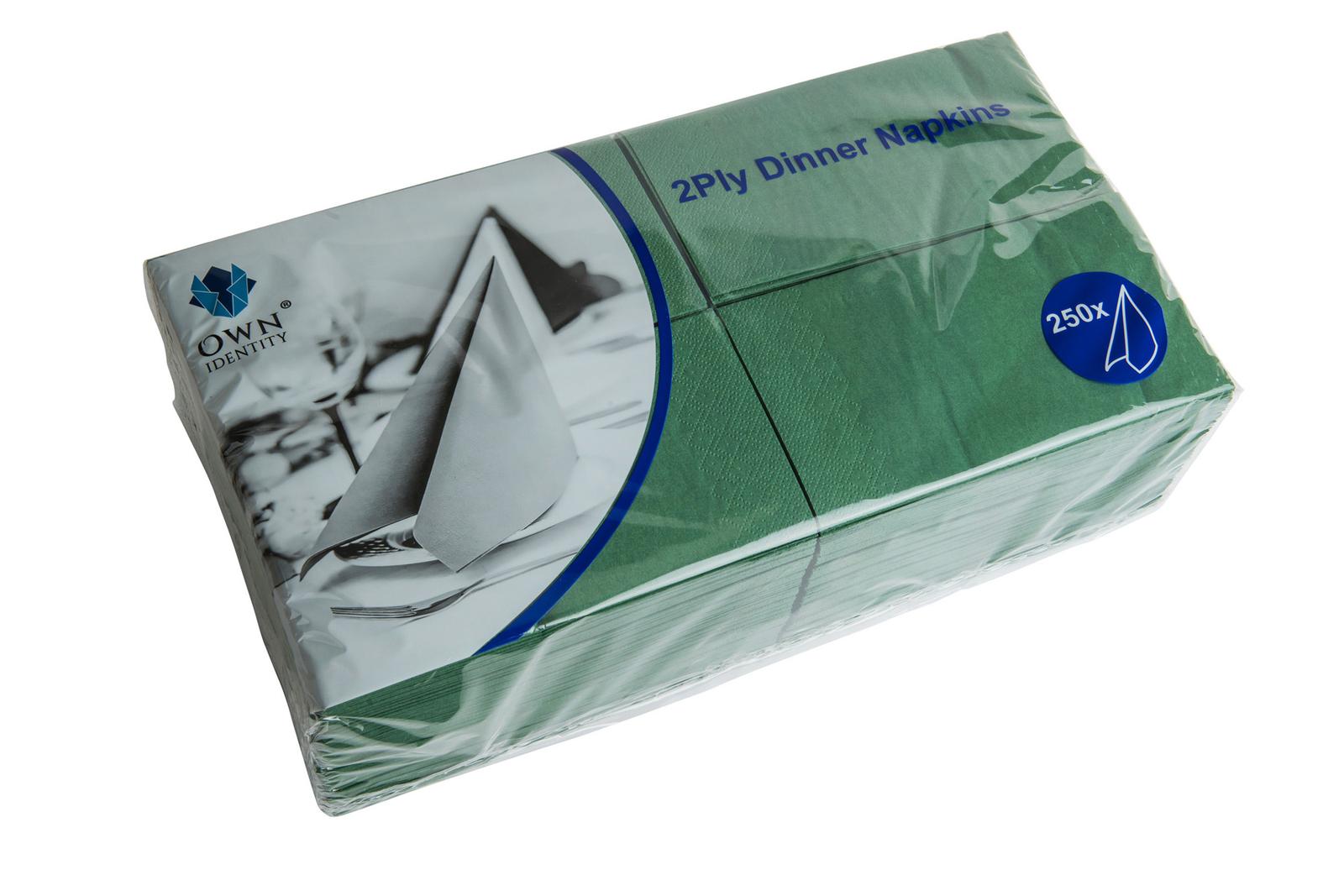 40CM X 40CM 2PLY 8 FOLD DARK GREEN NAPKINS