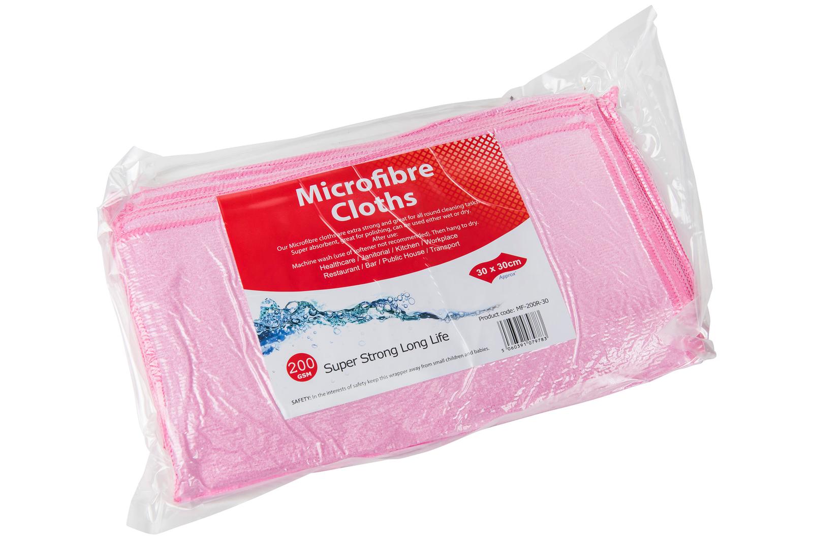 30cm x 30cm 200gsm Red Micro Fiber Cloths