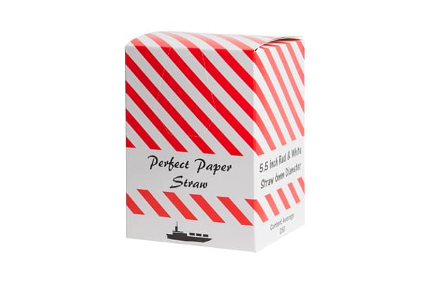 140MM - Red & White Paper Straw