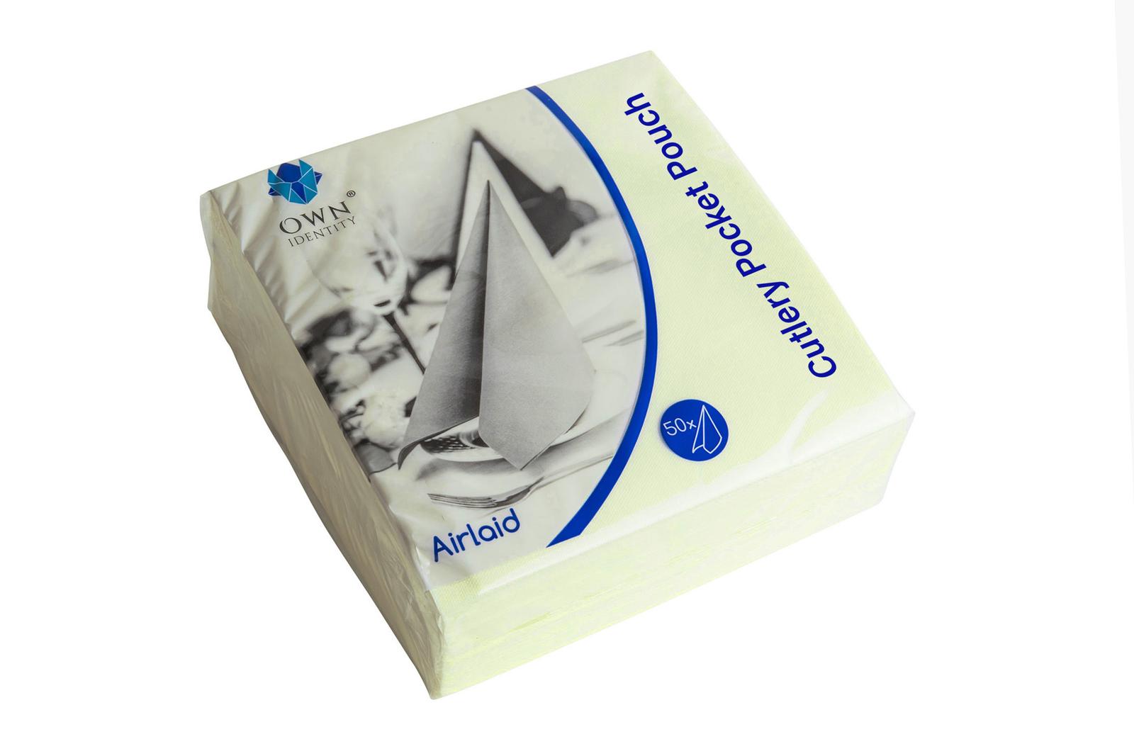 40cm Devon Cream 8 fold Airlaid Pocket Napkins