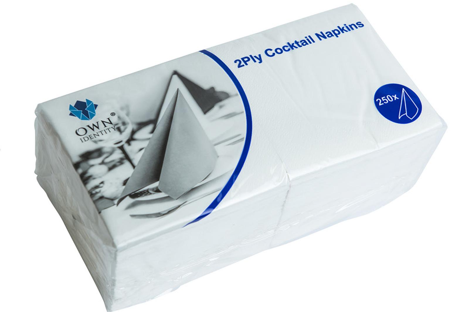 24cm 2ply White Cocktail Napkins