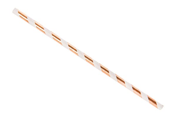 8INCH - Gold & white Paper Straw
