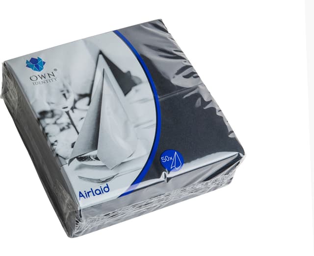 40cm Black 8 fold Airlaid Napkins