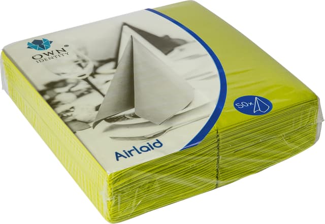 40cm Kiwi Lime Green 8 fold Airlaid Napkins