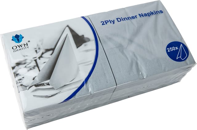 40CM X 40CM 2PLY 4 FOLD GRAY NAPKINS